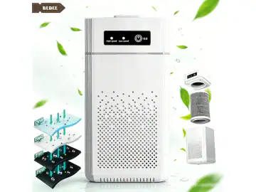 Purificator de aer, Bedee, HEPA, 800m³/h, 35dB, Carbon activ, Sterilizare, Purificare, Pentru fumul animalelor de companie, polenul, matreata parului, purificator de aer pentru birou, sufragerie/bucatarie,12.5x24.5cm, Alb
