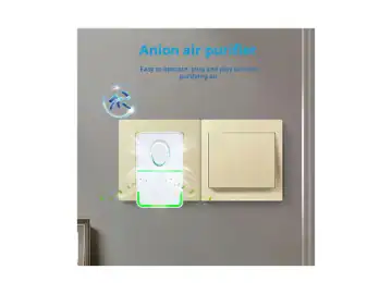 Purificator de aer cu ioni negativi, eliminare mirosuri, compact, alb, pentru uz casnic