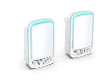 Purificator de aer/ionizator cu ioni negativi, mini plug-in, fara filtre, functionare silentioasa sub 30 dB, LED albastru, alb, 2 buc