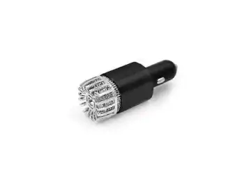 Purificator aer auto ionizator cu incarcator USB dublu negru 3.5x3.5x10.5cm