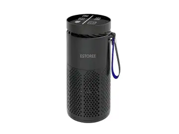 Purificator de aer auto cu ioni negativi pentru inlaturarea mirosurilor si filtrare a aerului in birou si masina, ESTOREE®, eficienta de 50m3/h, 36-45dB, incarcare prin USB, Negru