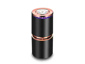 Purificator de aer auto Zouan, 70x70x160mm, eliminare formaldehida, generator de ion negativ, design ABS, alimentare USB, negru