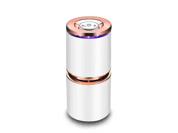 Purificator de aer auto Zouan, 70x70x160mm, eliminare formaldehida, generator de ion negativ, design ABS, alimentare USB, functionare silentioasa, alb