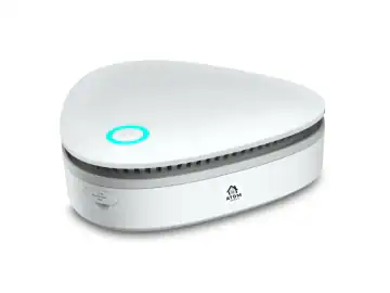 Sterilizator portabil cu ozon ATOM DEALS®️, purificator de aer pentru frigider, dulap, masina, birou, eliminare mirosuri si bacterii din spatiile animalelor de companie, reincarcabil USB, fara baterii, tehnologie UV, alb alpin