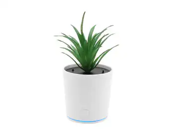 Purificator de aer, portabil, Indeparteaza mirosurile neplacute si daunatoare, banda de iluminat LED, incarcare USB, in forma de planta de agave mixta, alb/verde
