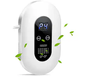 Purificator de aer cu ozon, Rqiurpn, 5W, deodorant ozon, 100mg/h, pentru incaperi pana la 25m², 4 moduri functionare, LCD, mini generator de ozon purificator de aer, alb