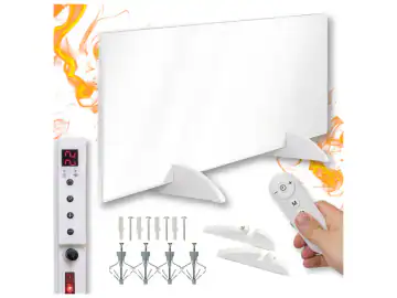 Panou radiant electric ZLARO 720W WiFi Tuya, tehnologie Far Infrared carbon crystal, cu pilot si termostat programabil, Alb, 120x60x1.6 cm
