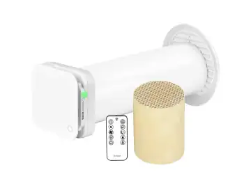 Recuperator de aer Turbionaire Trend HRV 150W, cu schimbator de caldura ceramic, control automat, 8 viteze, dimensiuni 150x30x20cm