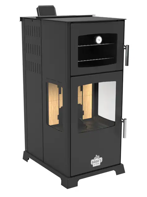 Soba De Gatit Pe Peleti Cu Plita Si Cuptor Gold E 12kw Cu Cotroller Digital Si Curatare Automata