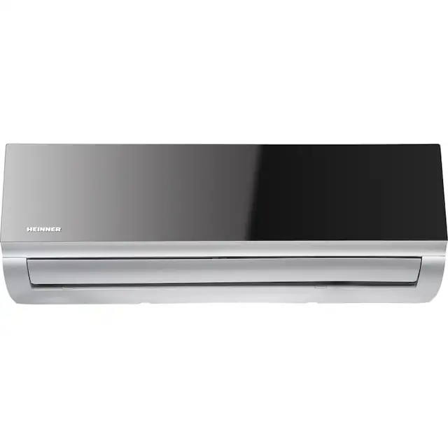Aparat de aer conditionat Heinner Mirror 12000 BTU Wi-Fi, Clasa A++, Functie incalzire, Filtru cu densitate ridicata, Follow me, HAC-MRB12SLWIFI, negru oglinda cu carcasa argintie