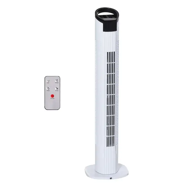 Aer conditionat vertical HOMCOM, Telecomanda, 3 functii, 3 viteze, Temporizator, 20 x 78.5 cm, Alb