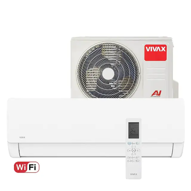 Aer conditionat Vivax ACP‐18CH50AEMI M-Design R32, Wi-Fi, Inverter, 18000 BTU/h, Clasa A++, ecran LCD, Pornire silentioasa, Sleep mode, Turbo mode, Timer, Protectie Anti-Inghet, Autocuratare