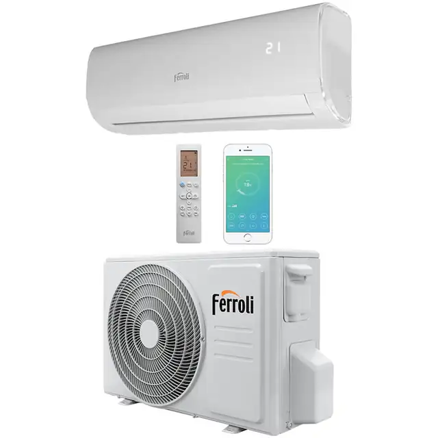 Aparat de aer conditionat Ferroli Giada 12000 BTU Wi-Fi, Clasa A++/A+, functie incalzire, Super Ioniser, 4 filtre de aer, 2CP001MF-C, alb