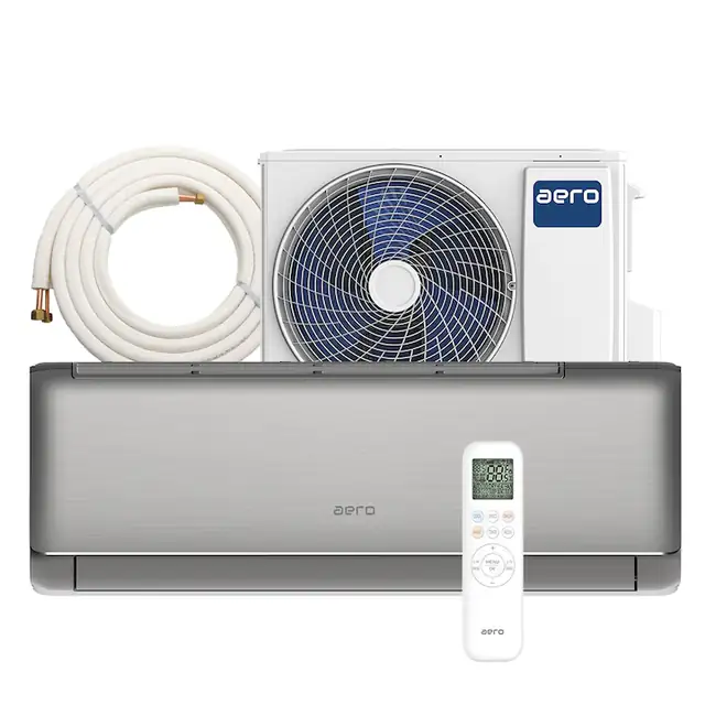Aer Conditionat AERO Elite Shadow ACS-12ES Wi-Fi Ready, R32, Kit de instalare inclus, Inverter, 12000 BTU/h, clasa A+++, I Feel, Cold Plasma, 4D Airflow, Autodiagnoza, Autocuratare, AutoRestart, Turbo, Filtru Antibacterian, CarbonActiv, PM2.5, afisaj LED