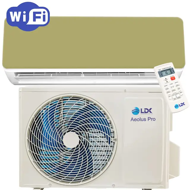 Aparat de aer conditionat LDK Aeolus Pro Gold Edition 18K, Clasa A++, Putere 5.3 kW, Inverter, Putere maxima 18.000 BTU, Anti mucegai, SelfClean, Sleep, Eco, Timer, Wi-Fi, Self Diagnosis, Turbo, Afisaj LED
