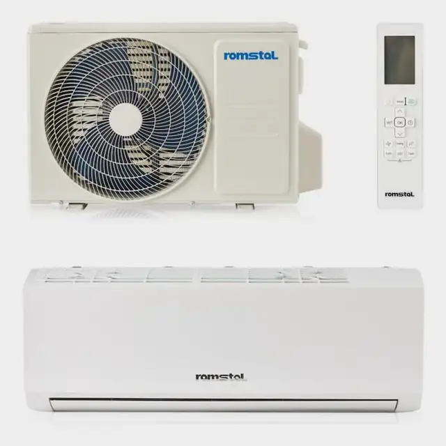 Aer conditionat, Romstal EcoVent 500, alb, monosplit, inverter,12000 BTU, R32, clasa A++/A+, Wi-Fi, fara kit