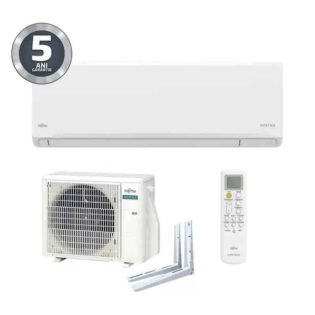 Aparat de aer conditionat Fujitsu de 12000Btu, inverter R32, A++, Garantie 5 ANI, compact, silentios, suporti CADOU