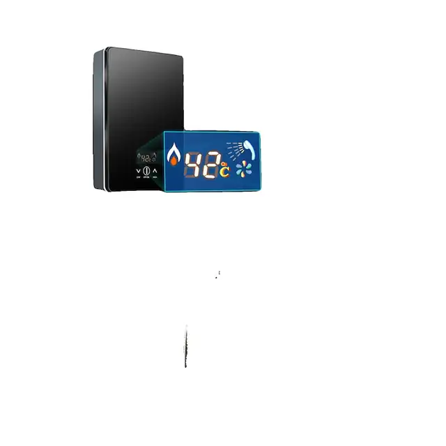 Boiler electric, design compact, temperatura ajustabila, negru, 29.5x18.5x6.5cm