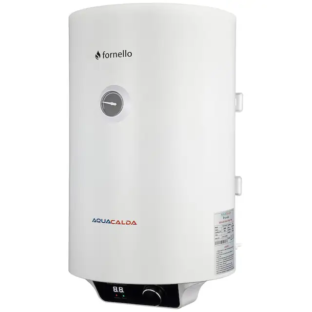 Boiler electric Fornello AQUACALDA Pro, 30 Litri, 2000 watt, reglaj extern al temperaturii, poliuretan expandat, grad de protectie IPX4, anod de magneziu si afisaj digital