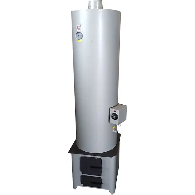 Boiler pe lemne 90L si electric cu focar samotat, usa tabla