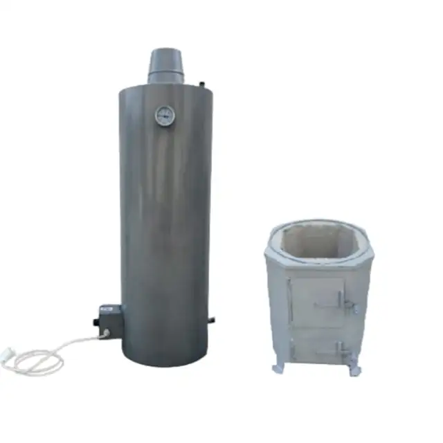 Boiler cu Focar 90 L pe lemn si electric din tabla de otel