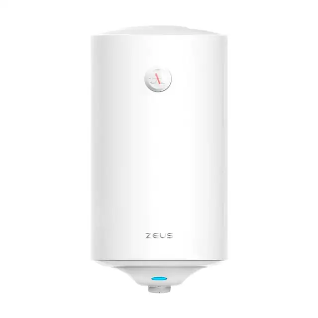 Boiler electric Zeus Classic 80L, 1500W, montaj vertical, rezervor emailat, termostat capilar, IPX4, clasa C, alb