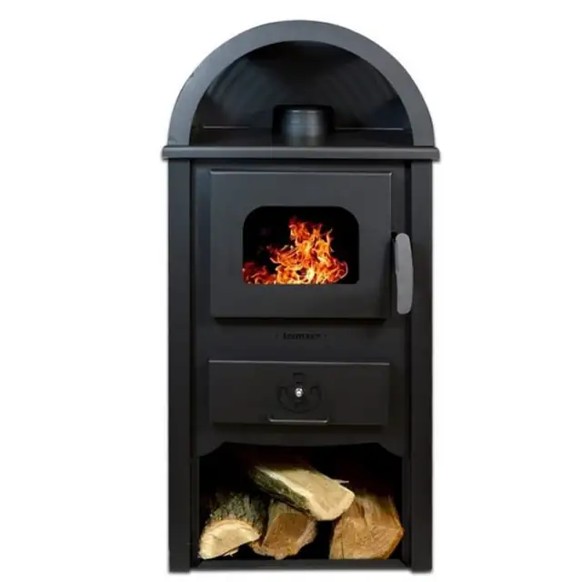 Termosemineu pe lemn Termax Faurar, 11.52 kW, randament 85.59%, 75 m², Negru