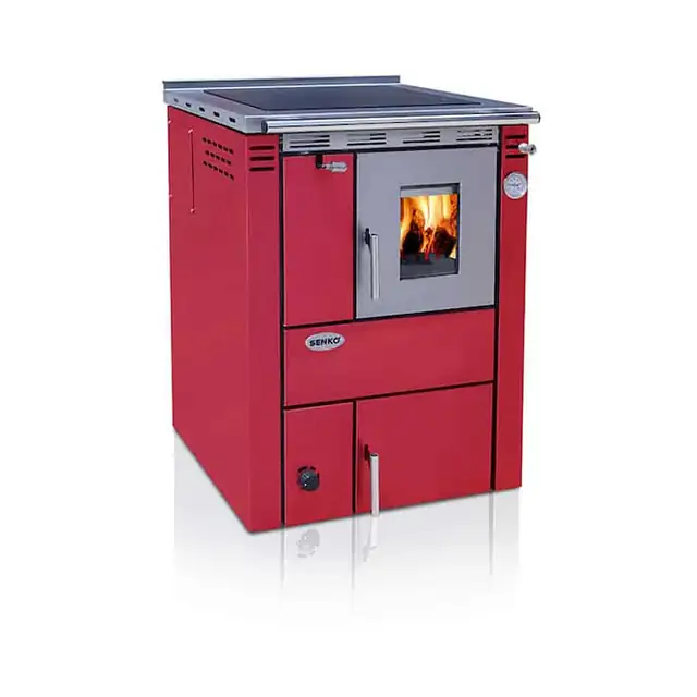 Centrala Termica SENKO C-30 cu Plita, 35 kW, Rosie, 60x78x85/92 cm