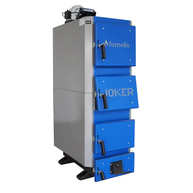 Centrala pe combustibil solid, lemn, carbune, Fornello JOKER 36 kW, cu Ventilator si Automatizare