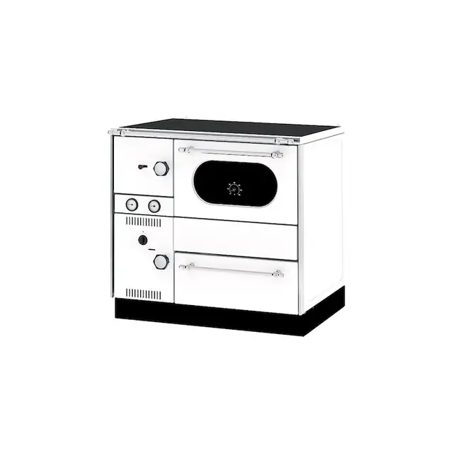 Soba de gatit cu plita si cuptor, tip centrala, Alfa Plam, AlfaTerm20, 23 kW, alb, dreapta
