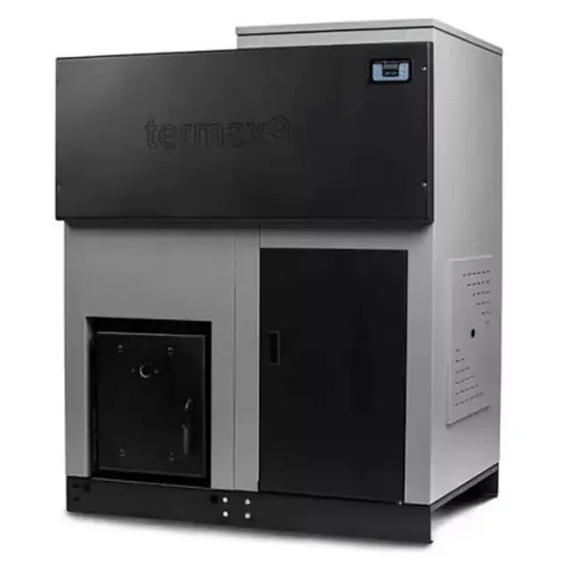 Centrala cu peleti Termax ECO GRI 70 kW, 440 mp, buncar peleti 205 kg, volum apa 200 litri, diametru cos fum ⌀120 mm