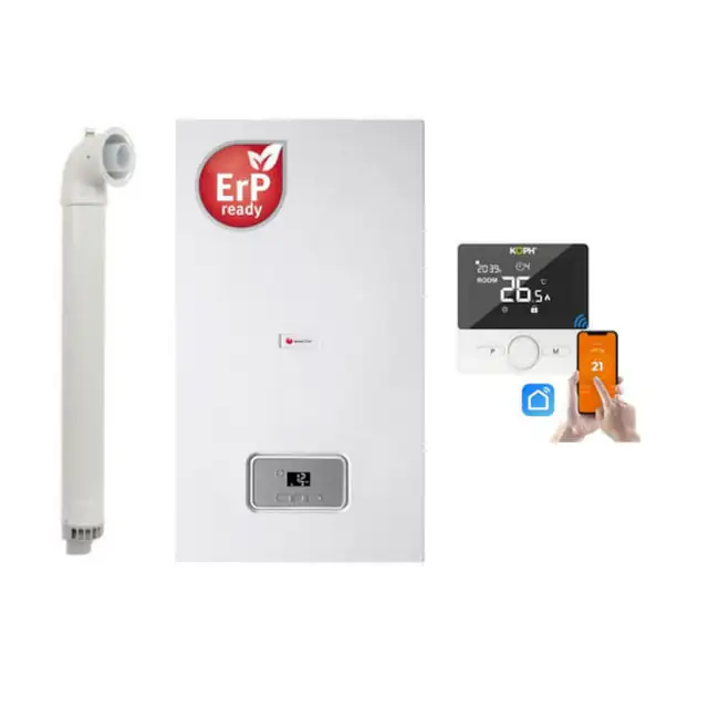 Centrala termică pe gaz în condensare, Saunier Duval Semia, 25-A, 19,1 kW, kit evacuare inclus, termostat inteligent KOPH WT-25, WIFI