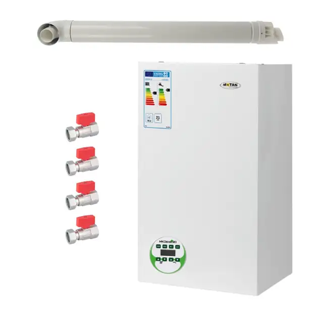 Pachet centrala termica Motan MKDens 20-P 22.5 kW, in condensare, kit evacuare si set robineti Fornara incluse