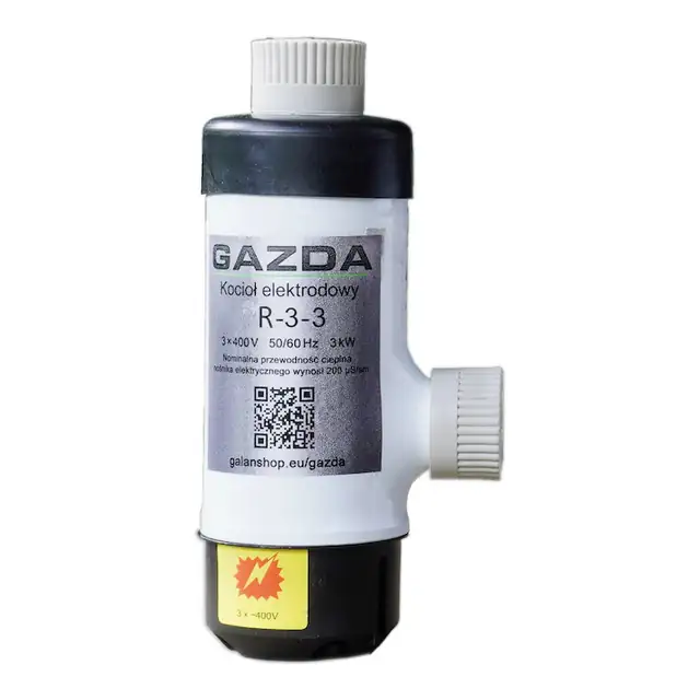 Cazan ionic trifazat GAZDA R 3 kW, fara panou de comanda, carcasa din fier si plastic, compatibil cu RCD, pentru case, apartamente, sursa principala sau suplimentara de caldura, instalare paralela, usor de montat, fara electronica