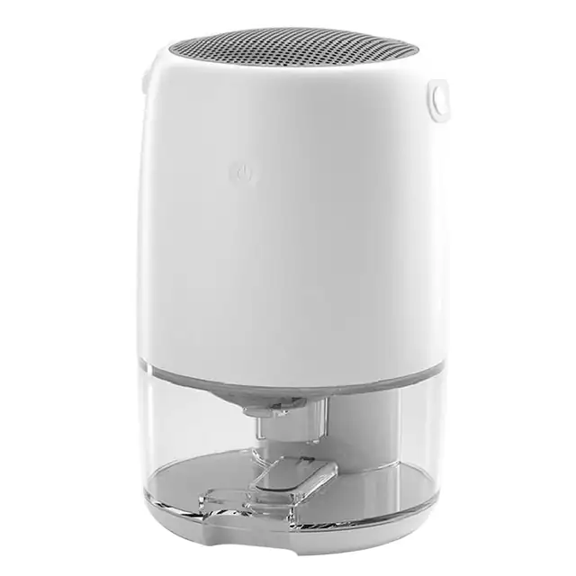 Dezumidificator, mic, 270ml/zi, rezervor de apa de 1100ml, oprire automata la apa plina, dezghetare, silentios, 7 lumini de noapte, 40W, alb