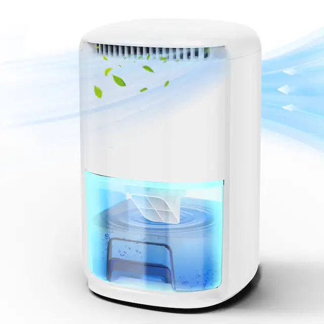 Dezumidificator Aer, Ultrixe, Rezervor 1000ml, Timer de 6H si 12H, Silentios, 7 lumini LED Colorate, Pentru Dormitor, Subsol, Baie, Bucatarie, Birou, Alb