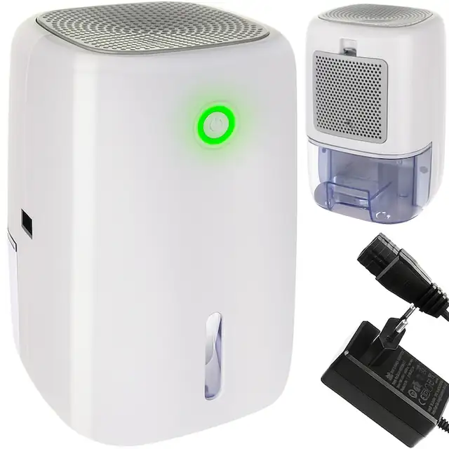 Dezumidificator eBA pentru Casa, Portabil si Silentios, 600 ML, Oprire Automata, Consum Redus de Energie, Tehnologie Peltier, Uscare Rapida a Rufelor, Culoare Alb