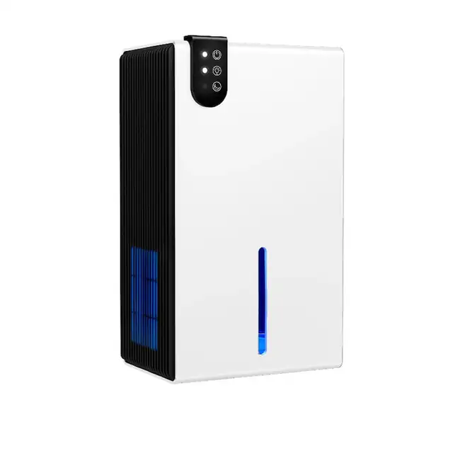 Dezumidificator, functionare silentioasa, purificare cu ioni negativi, telecomanda WiFi, capacitate de 2,5 l, functie de temporizare, iluminare ambientala RGB, 210 x 146 x 355 mm