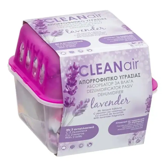 Dezumidificator pasiv Casa Shop, 2 rezerve, 400g, aromă lavandă, pentru interior