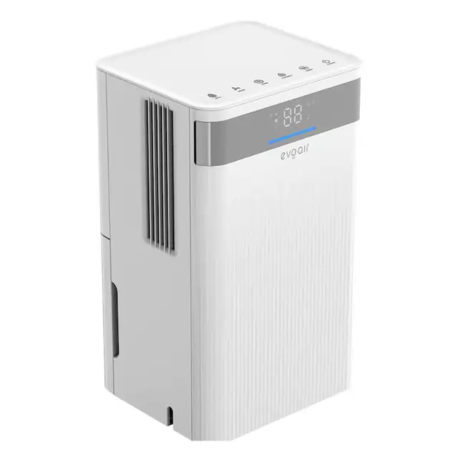 Dezumidificator camera, electric, Evoair ComfoDry10, 10 L / 24 h, 210 W, rezervor 2.2 L, drenaj continuu, filtru aer, higrostat, timer, uscare rufe, oprire automata, suprafata dezumidificare 10 mp, alb