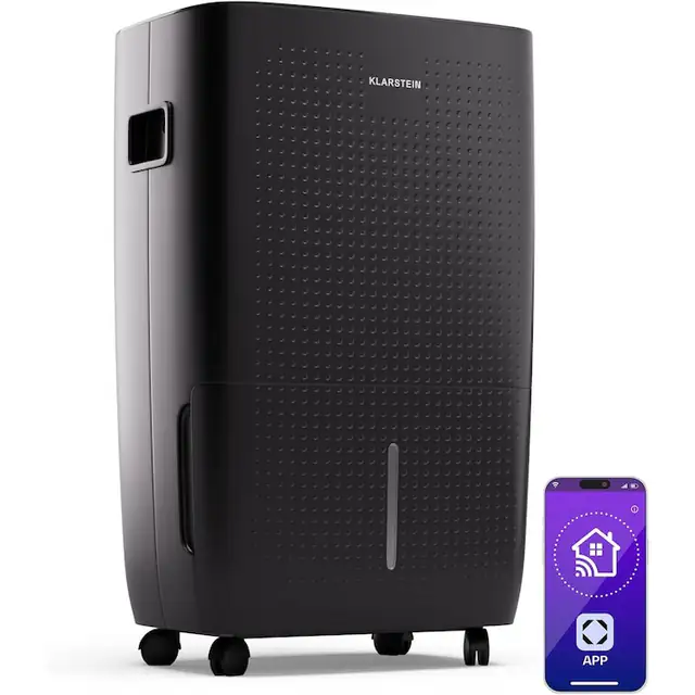 Klarstein Dezumidificator Electric DryFy Connect 60L, WiFi IoT, 800W, Rezervor 8L, Timer, Pentru Camere 45-65 m², Auto-Oprire, Portabil