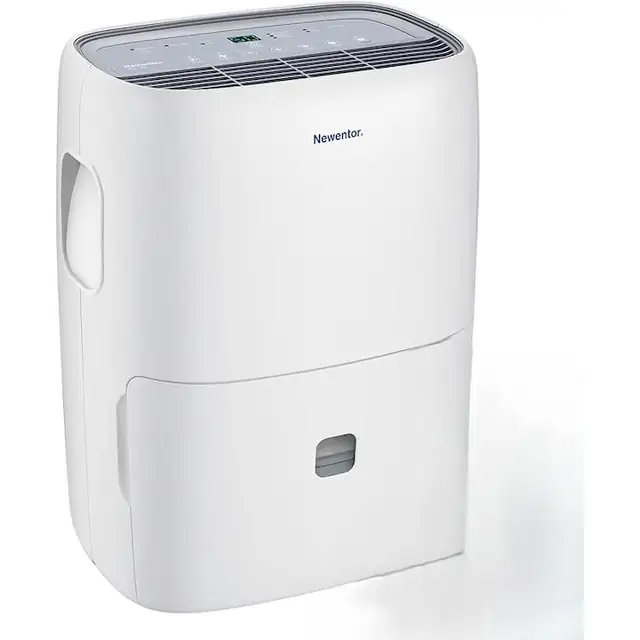 Dezumidificator Aer 25L/zi pentru Camera si Subsol, Newentor, 80 mp, 270W, Anti Mucegai, Anti Umezeala, Drenaj Continuu, Timer, Dezumidificator Electric cu Rezervor 3.5L, Alb