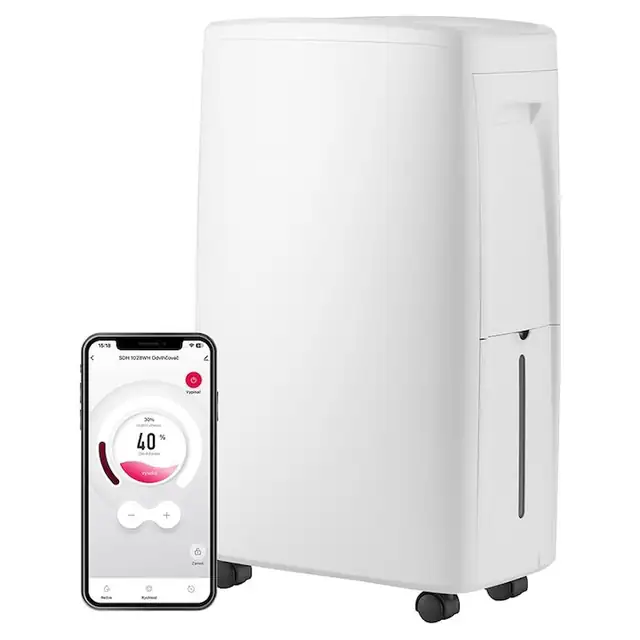 Dezumidificator Smart iOS si Android, 5 moduri Ventilator / Eco / Uscat / Auto, Functie anti-mucegai, Capacitate rezervor apa 1,5 l