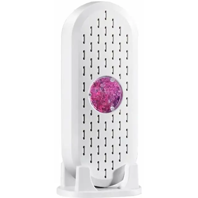 Dezumidificator mic portabil, multifunctional, design igienic, culoare alba, dimensiuni compacte
