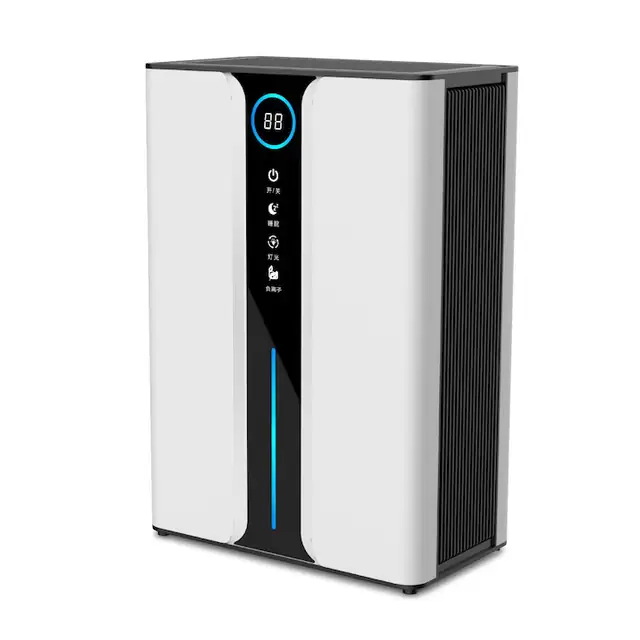 Dezumidificator, Aiorber, rezervor vizibil de 3 L, dezumidificare inteligenta, afisaj digital, mod de repaus, prevazut cu conducta de scurgere, functie auxiliara de uscare a rufelor, alb