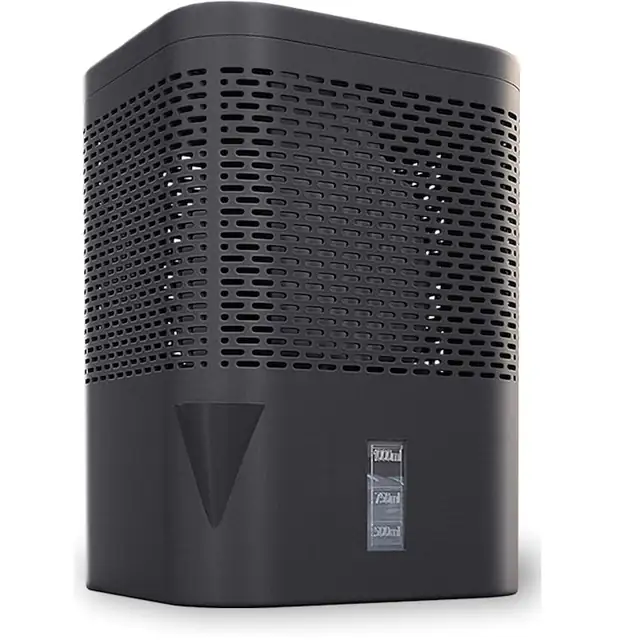 Dezumidificator de Camera Negru Bonaura® Airone Fara Electricitate Pana la 23 M², Ventilare la 360°, Cu Gura de Scurgere Si Granule de Dezumidificare 680 G, Protectie Impotriva Mucegaiului Si Mirosurilor