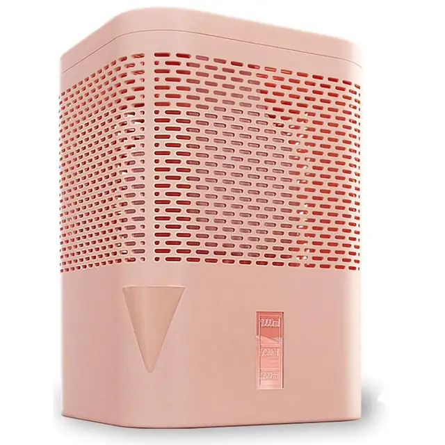 Dezumidificator de Camera Roz Bonaura® Airone Fara Electricitate Pana la 23 M², Ventilare la 360°, Cu Gura de Scurgere Si Granule de Dezumidificare 680 G, Protectie Impotriva Mucegaiului Si Mirosurilor