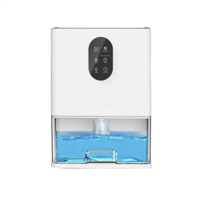 Dezumidificator, capacitate rezervor 3L, capacitate zilnica de dezumidificare 1L, temporizabil, lumina ambientala colorata, sunet moale, alb