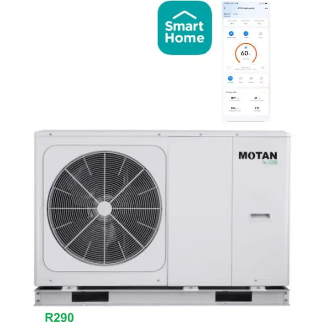 Pompa de caldura aer-apa Motan Kober 12 kW, monobloc, inverter, R290, exterior, pentru locuinte pana la 220 mp