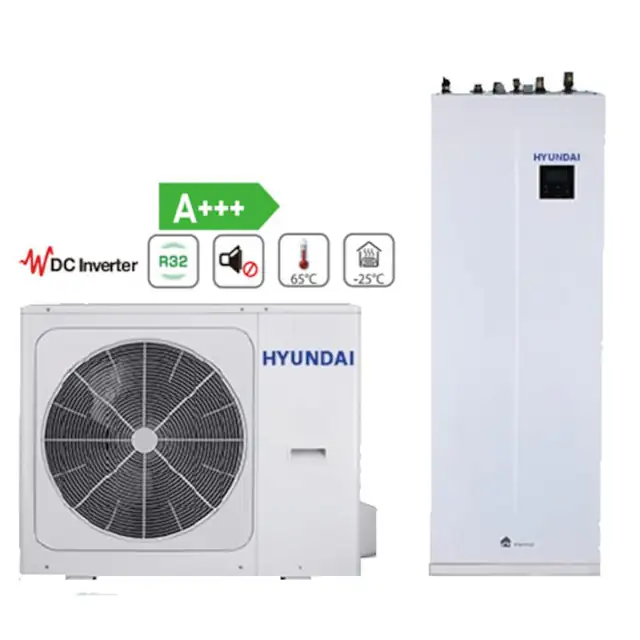 Pompa de caldura aer apa split HYUNDAI, All in One, R32, split 1x230 cu boiler incorporat 190 litri 8 kW